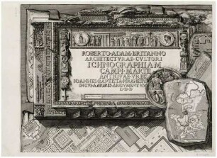 Ichnographia (Plan des Marsfelds im antiken Rom), aus der Folge "Il Campo Marzio dell’Antica Roma", Tafel V