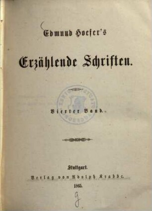 Edmund Hoefer's erzählende Schriften, 4