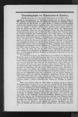 Vorpostengefechte der Reformation in Hamburg