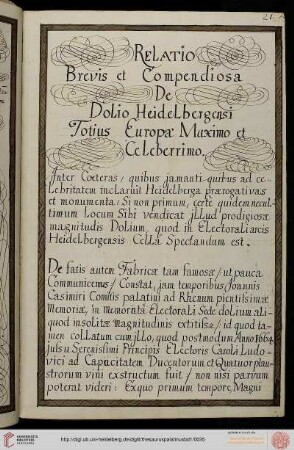(21-24) Relatio Brevis et Compendiosa De Dolio Heidelbergensi (Großes Fass)