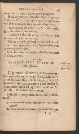 Analysis XXIII. Epistolae libri septimi.