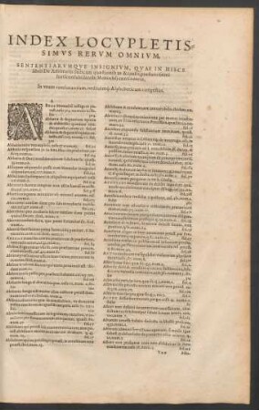 Index Locupletissimus Rerum Omnium ...