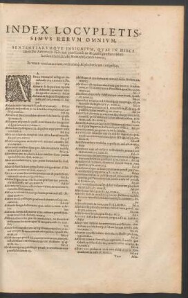 Index Locupletissimus Rerum Omnium ...