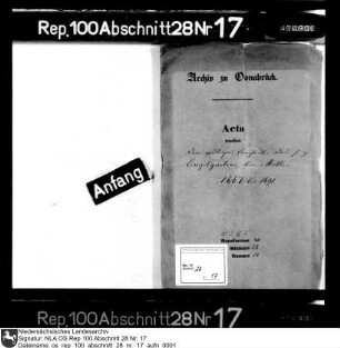 Adelige Freiheit des sogenannten Engelgartens bei Melle