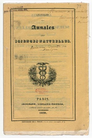 "Recherches sur quelques changemens observés dans les animaux domestiques transportés de l'ancien dans le nuveau continent"