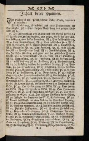 Inhalt der Psalmen.