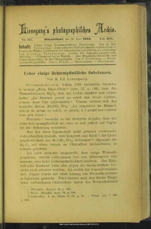 Ueber einige lichtempfindliche Substanzen