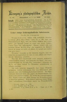 Ueber einige lichtempfindliche Substanzen