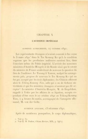 Chapitre X. L'audience impériale