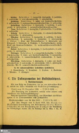 C. Die Doktorpromotion des Volksschullehrers