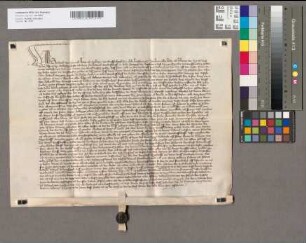 Revers des Ritters Dietrich von Gymnich zur Ablöse des ihm von Erzbischof Friedrich auf den Rheinzoll zu Linz verschriebenen Jahrrente von 5000 Gulden. d. Montag nach Kilianstag.