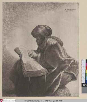 [Lesende Greisin; Old Woman Reading; Vieille femme lisant]