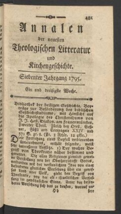 Ein und dreißigste Woche