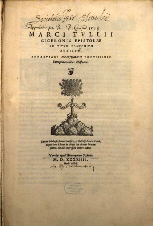 Marci Tvllii Ciceronis Epistolae Ad Titvm Pomponivm Atticvm