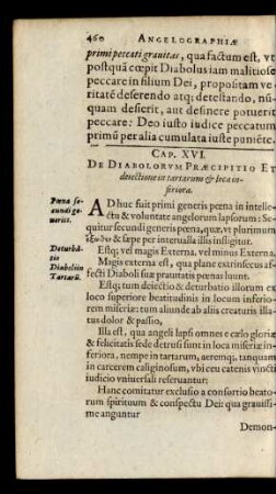 Cap. XVI. De Diabolorum Praecipitio Et deiectione in tartarum & loca inferiora