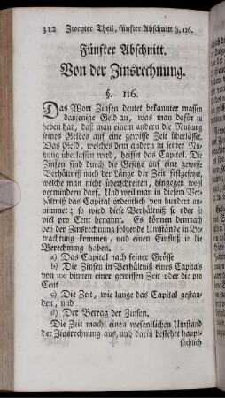 Fünfter Abschnitt. Von der Zinsrechnung. Von der gemeinen Zinsrechnung. Von Zinsen auf Zinsen. Vom Rabatt. Von der Liquidations-Rechnung.