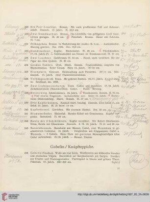 Gobelin / Knüpfteppiche (Nr. 244-256)