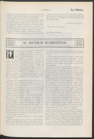 M. Arthur Rubinstein