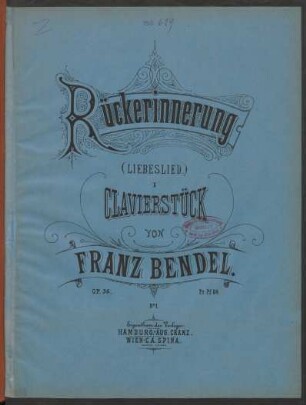 No. 1: Rückerinnerung : (Liebeslied) ; op. 36 No. 1