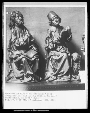 Zwei Evangelisten. Rechts: Der Heilige Markus