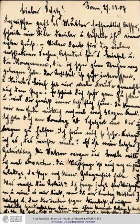 Postkarte vom 27.11.1907