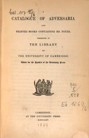 A catalogue of the manuscripts preserved in the Library of the University of Cambridge, 6