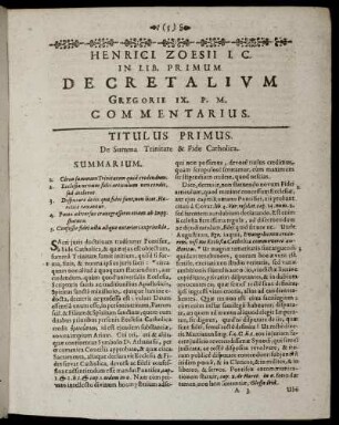 Titulus Primus [ - ] Titulus II.