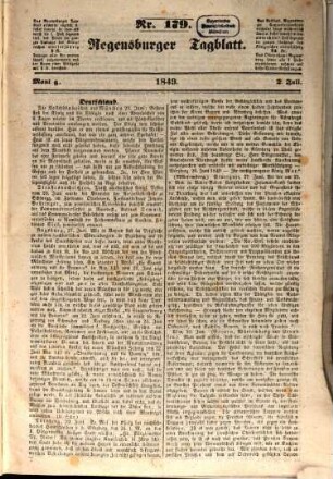 Regensburger Tagblatt : Kampf-Organ für nationale Freiheit und soziale Gerechtigkeit. 1849, 7 - 12