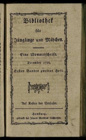 Ersten Bandes zweites Heft. December 1786