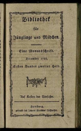 Ersten Bandes zweites Heft. December 1786