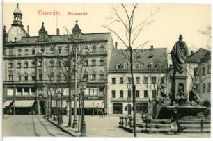 Chemnitz. Roßmarkt mit Saxoniabrunnen