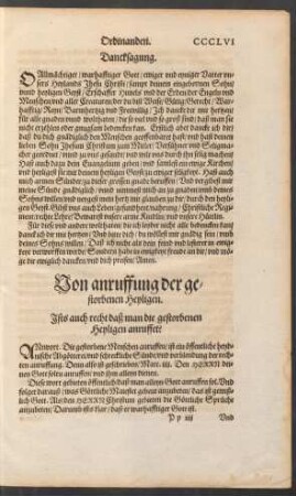 Von anruffung der gestorbenen Heyligen.