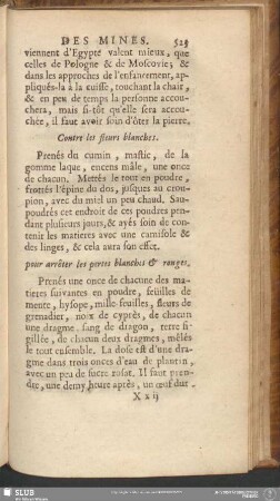 pour arrêter les pertes blanches & rouges
