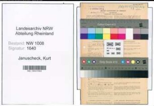 Entnazifizierung Kurt Januscheck , geb. 12.11.1895 (Schlosser)