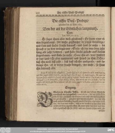 Die eilffte Buß-Predigt/ gehalten den 28. Nov. 1684. Von der art der Göttlichen langmuth.