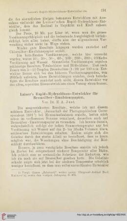 Lainer's Rapid-Hydrochinon-Entwickler für Bromsilber-Emulsionspapier