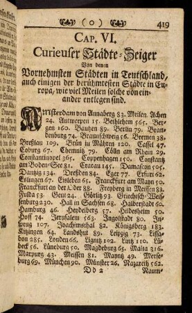 419-443, Cap. VI. Curieuser Städte-Zeiger ...