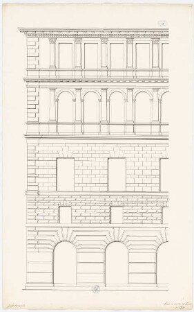 Haus an der Via del Governo, Rom (Giulio Romano?): Fassadenansicht