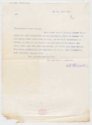 Brief an Bernhard Sekles : 28.06.1915