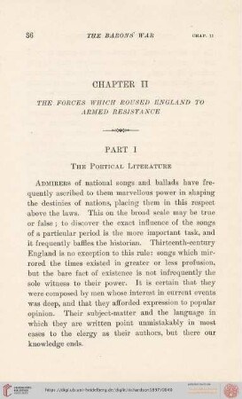 Part I. The poetical Literature