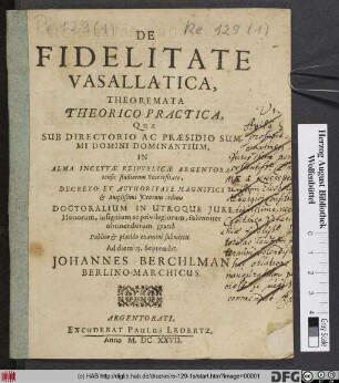De Fidelitate Vasallatica, Theoremata Theorico-Practica
