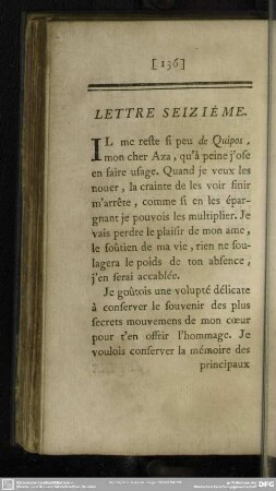 Lettre Seiziéme