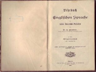 Lehrbuch der englischen Sprache