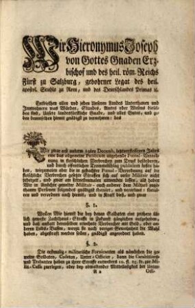 Poenal-Ordnung, die fleischlichen Verbrechen bey Militair-Personen, und was sonst d. anhängig, betreffend : vom 10. August 1773