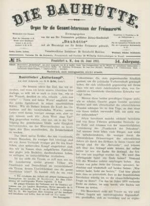 No. 25. Frankfurt a. M., den 24. Juni 1911. 54. Jahrgang.
