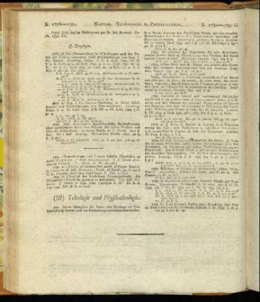(III) Teleologie und Physikotheologie