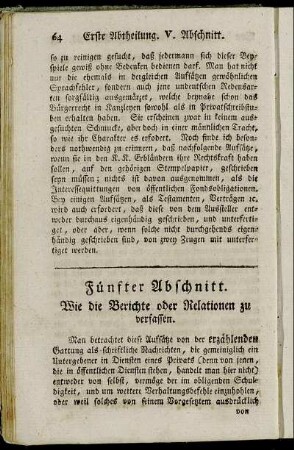 Fünfter Abschnitt. - Siebenter Abschnitt.