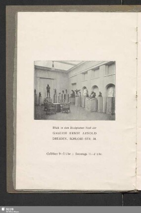 Blick in den Skulpturen-Saal der Galerie Ernst Arnold