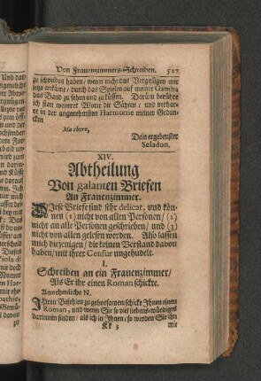 XIV. Abtheilung
