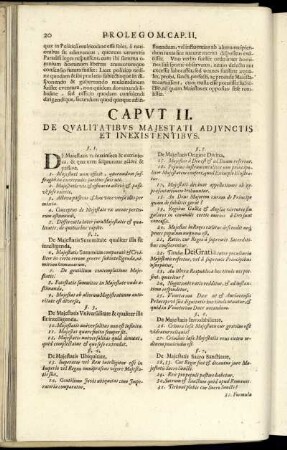 Caput II. De Qualitatibus Majestati Adjunctis Et Inexistentibus.